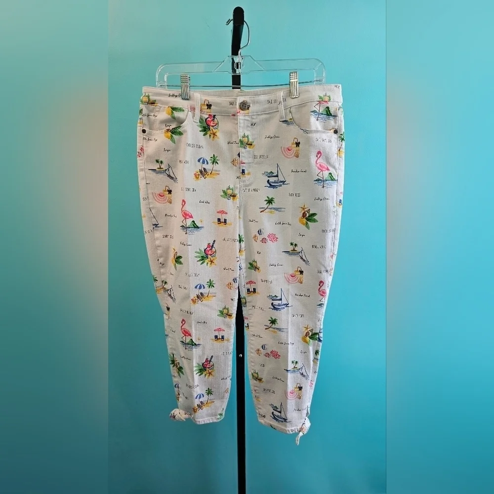 Talbots Tie-Hem Novelty Crop Capris